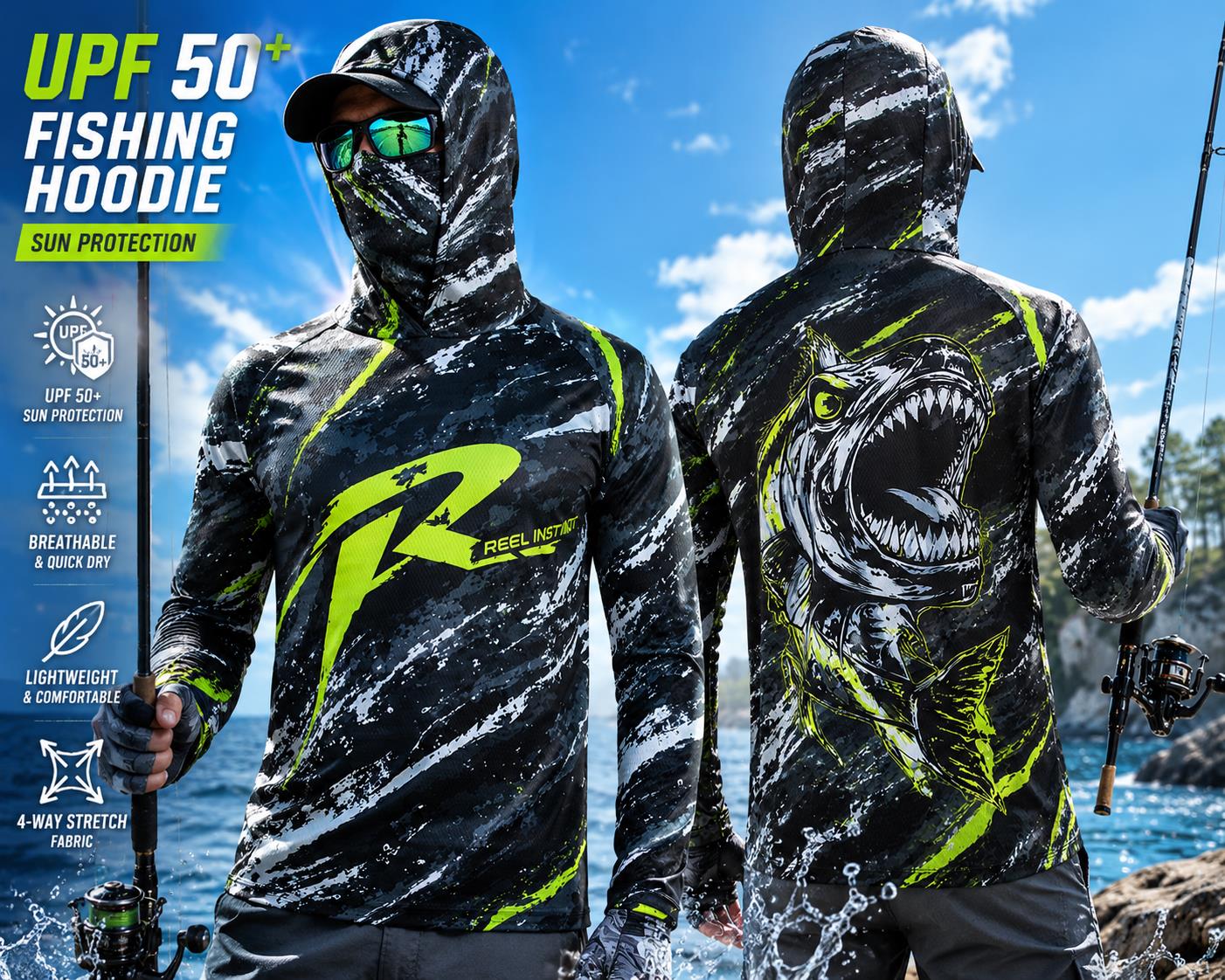 Outdoor Sun Protective Long Sl - Fishing Mask Sun Protection ulasan dan harga