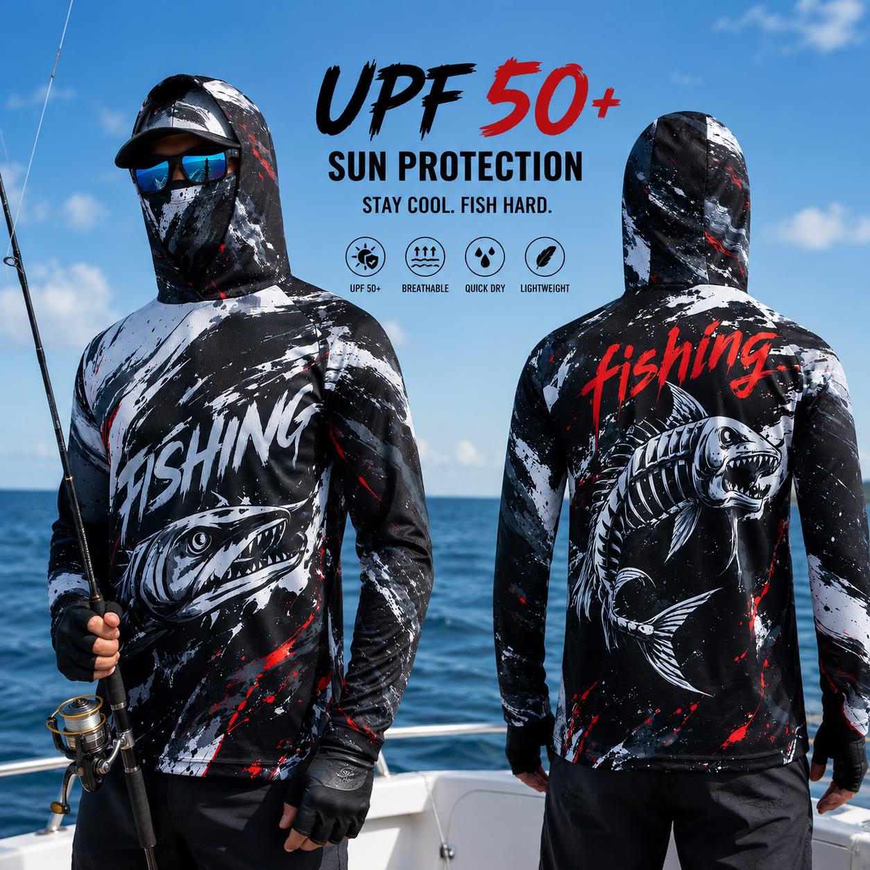 Outdoor Sun Protective Long Sl - Fishing Mask Sun Protection ulasan dan harga