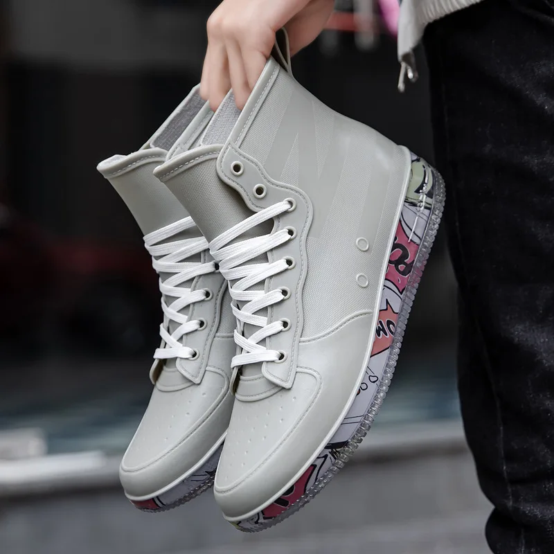 Men Rain Boots Fashion Trendy  - Fishing Boots ulasan dan harga