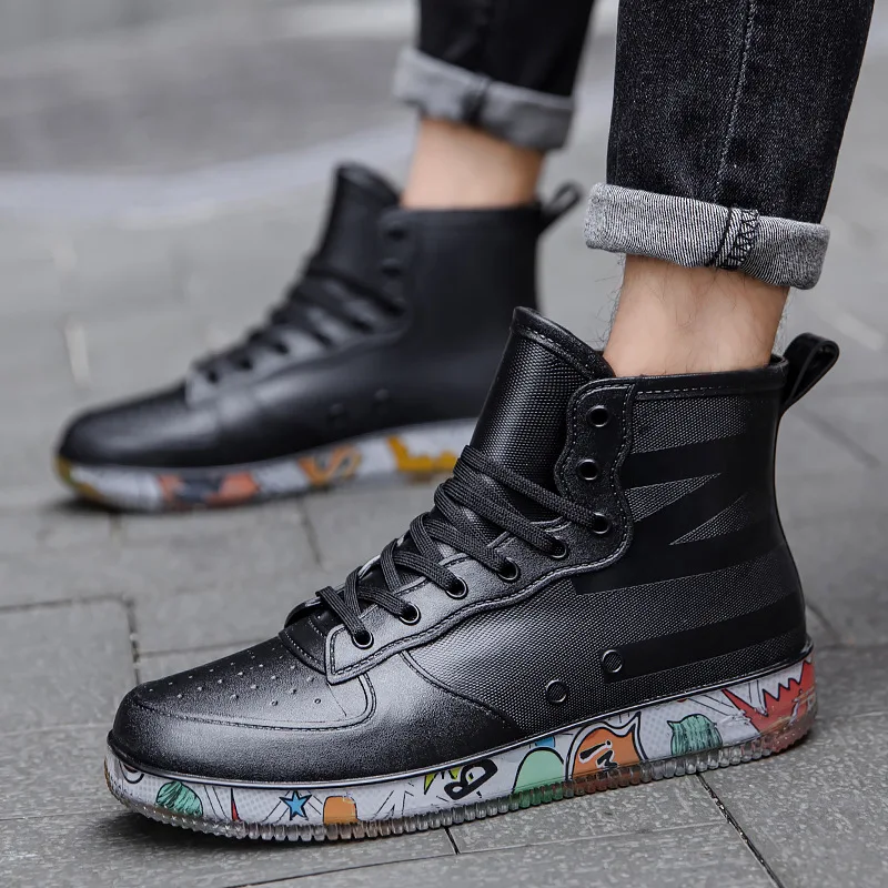 Men Rain Boots Fashion Trendy  - Fishing Boots ulasan dan harga