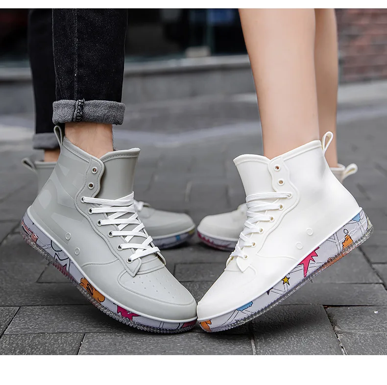 Men Rain Boots Fashion Trendy  - Fishing Boots ulasan dan harga