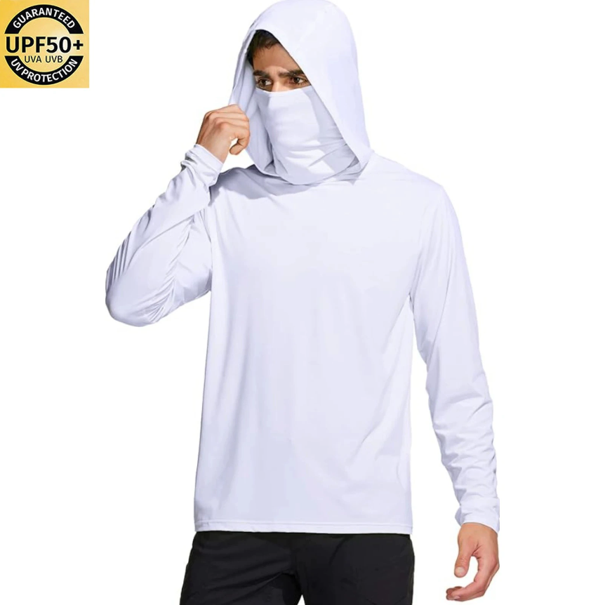 Men Solid Color Hooded Fishing - Fishing Mask Sun Protection ulasan dan harga